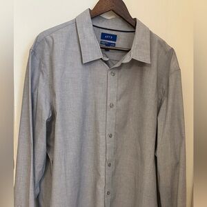 NWOT Apt. 9 Men's Light Gray Casual Button-Down Shirt size: XXL